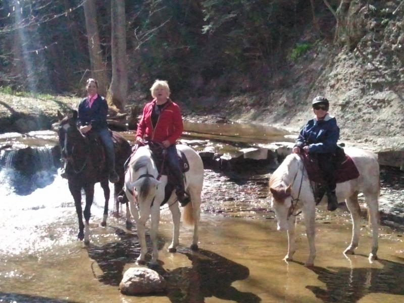 More training out on Trail.  (Lesson students learn on the go)